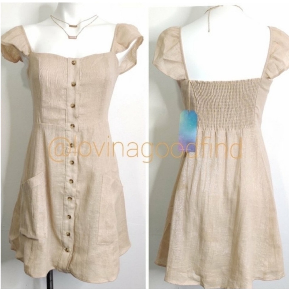 SHOW ME YOUR MUMU Sorrento Short Sleeve Front Button Dress NWT sz M - Picture 8 of 10